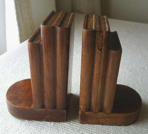 Set of Old Wooden Book Ends