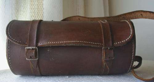 Vintage Leather Bowling Bag turned into a Handbag
