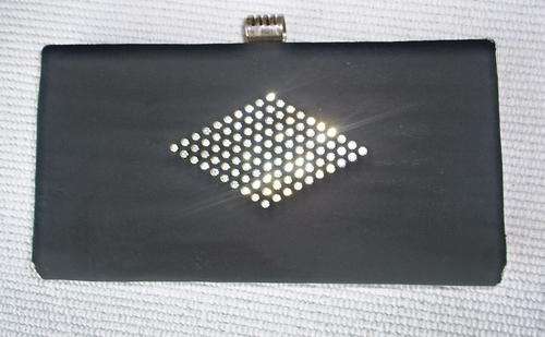 Vintage Ladies Black and Bling Clutch Bag