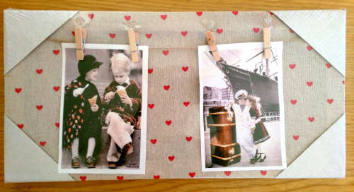 Unique Canvas photo frame with red hearts print