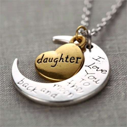 Stunning Gift Necklace - Love you to the moon and back Daughter