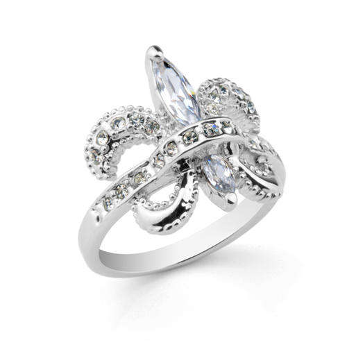 WOW!! STUNNING WEDDING/ENGAGEMENT RING 18K platinum plated Swarovski Elements Crystals,  SIZE - 17MM