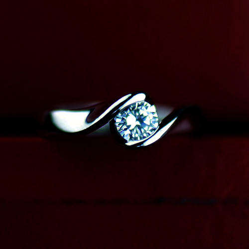 Engagement Ring Made With Austrian Crystal Stellux High Quality - Size 17mm