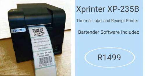 Xprinter XP-235B 2-in-1 58mm Thermal Barcode Label and Receipt Printer