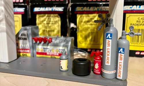 Slot Car Petrol Station Scene