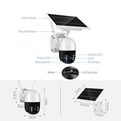 Wifi smart Ip Solar Camera-Wifi PTZ Camera-PTZ Camera-Ip Wireless 360 PTZ  Camera Ip