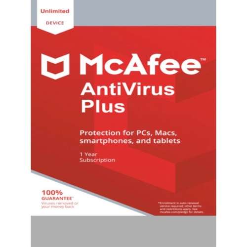 McAfee AntiVirus Plus - 1 Year Unlimited Devices Key - Anti Virus PC McAfee