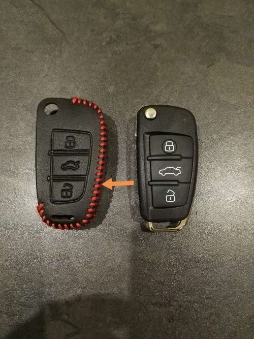 Audi 3 Button key Leather Case For Q7 A3 A1 TT