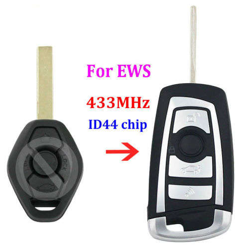 Modified flip F30 Style 433MHZ remote key fob for BMW EWS E38 E39 E46 with ID44 chip HU92