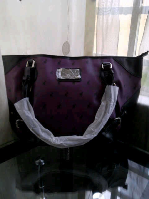 Polo Ladies Handbag - Dark Purple & Black