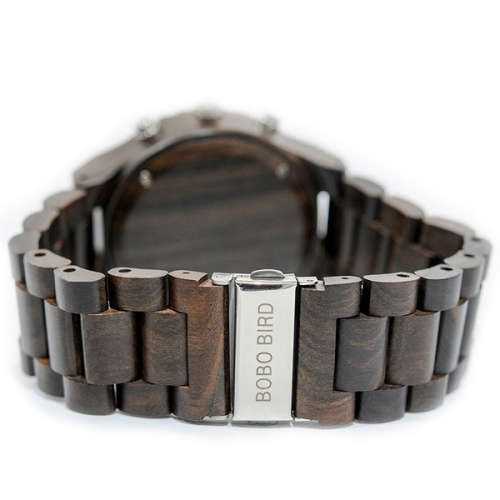 BOBO BIRD Digital Dark Woods Luminous Hands Mens Watch