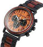 Mens Wooden Watch Classic Handmade Red and Sandalwood