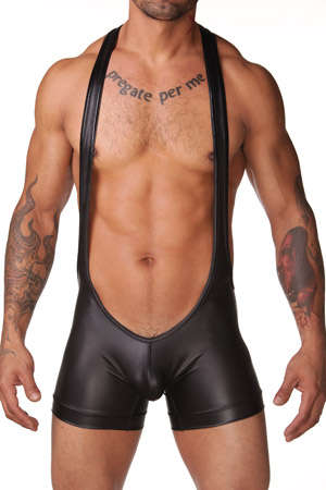 Sexy Mens Black Suspender - Medium