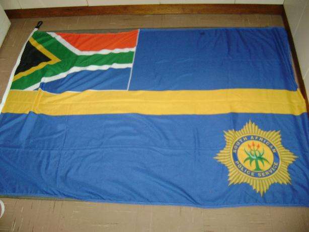 SOUTH AFRICAN POLICE SERVICES FLAG - FULL SIZE!!  BRAND NEW!!