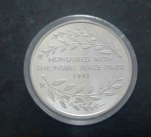 1oz Silver Proof (39mm): MANDELA Nobel Peace Prize 1993 - MINT OF NORWAY