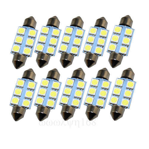 42mm 6-smd 5050 Car LED Festoon Interior Dome Lights License Plate Lamps Auto Bulbs