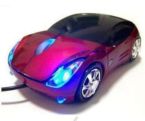 RED Car Shape USB 3D Optical Mouse Mouse For PC/Laptop TSR