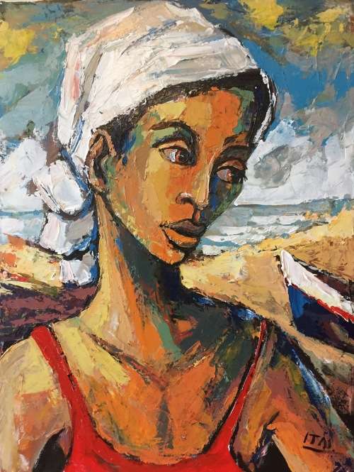 Fabulous Itai Vangani original oil painting (61 x 45.5cm). Investment art.