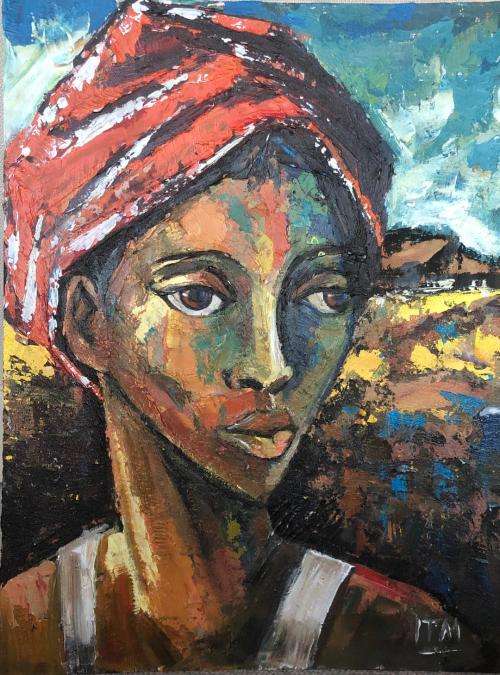 Fabulous Itai Vangani original oil painting (61 x 45 cm). Investment art.
