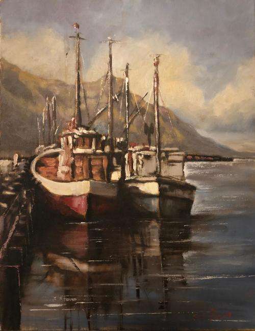 Stan Polson (SA 1971 -) original oil painting on canvas (46 x 35 cm).