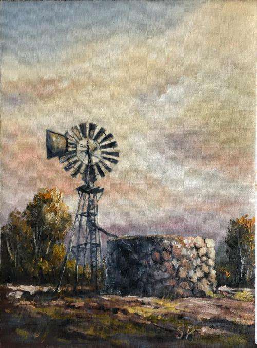 Stan Polson (SA 1971 -) original oil painting on canvas (30 x 22 cm).