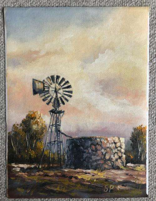 Stan Polson (SA 1971 -) original oil painting on canvas (30 x 22 cm).