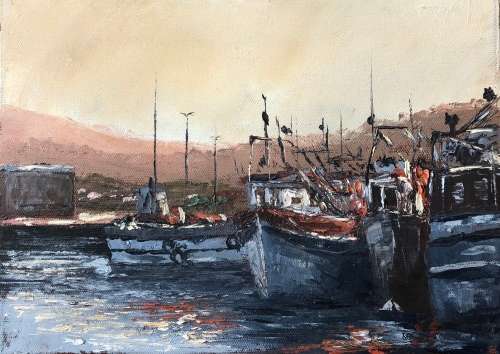 Stan Polson (SA 1971 -) original oil painting on canvas (30,5 x 22 cm).