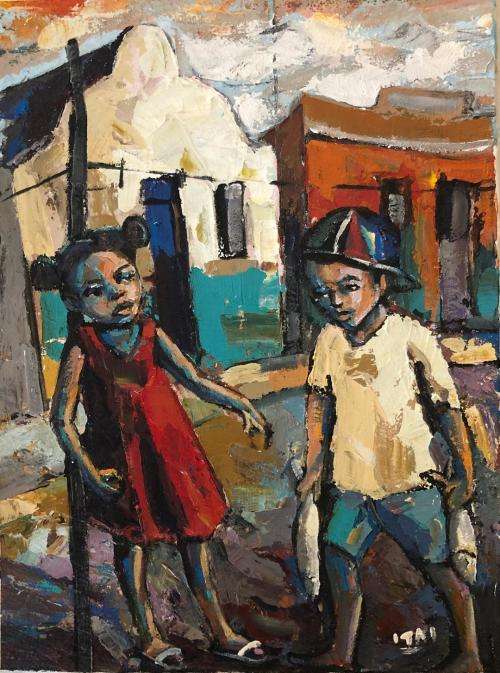 Fabulous Itai Vangani original oil painting (59 x 43 cm). Investment art.