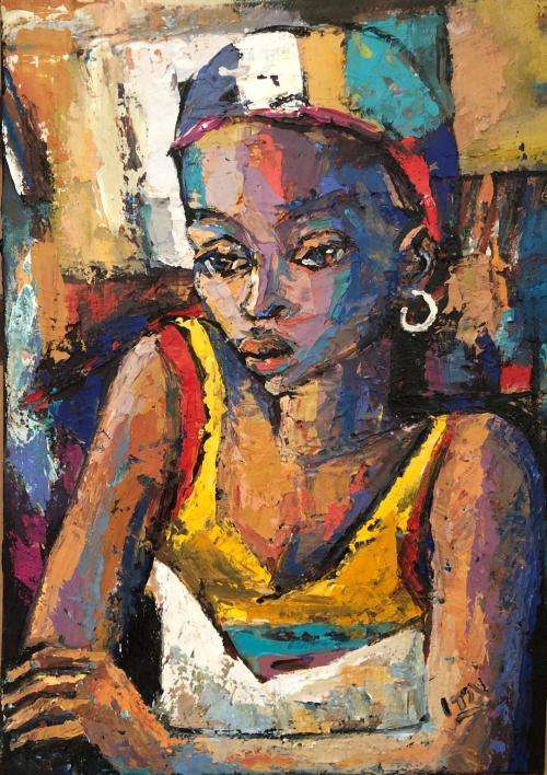 Lovely Itai Vangani original oil painting (59 x 41 cm). Investment art.