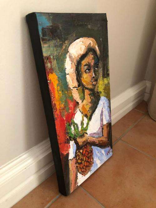 Fabulous Itai Vangani original oil painting (51 x 25 cm). Investment art.