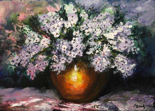 Joy Clark original oil painting on canvas (35,5 x 26 cm).