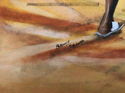 Lovely Francis Sibanda original oil painting (78 x 56 cm). Investment art.