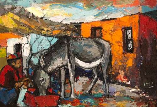 Stunning Itai Vangani original oil painting (59 x 42cm). Investment art.
