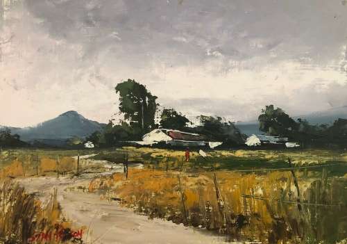 Stan Polson (SA 1971 -) original oil painting on board (25 x 35 cm).