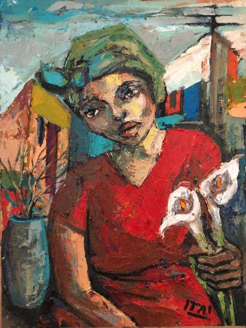 Stunning Itai Vangani original oil painting (61 x 45,5cm). Investment art.