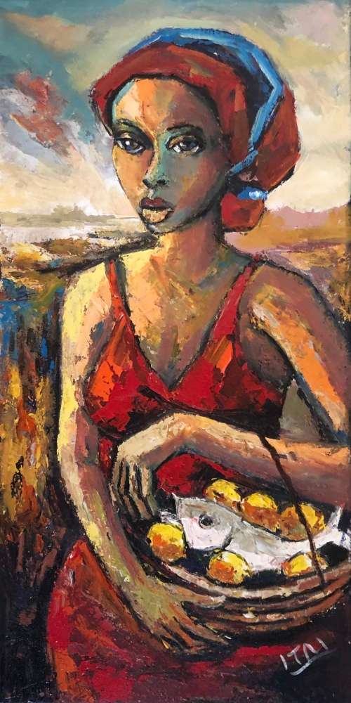 Stunning Itai Vangani original oil painting (76 x 38cm). Investment art.