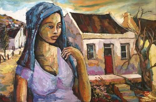 Fabulous Itai Vangani original acrylic and oil painting (92 x 62 x 4cm). Investment art.