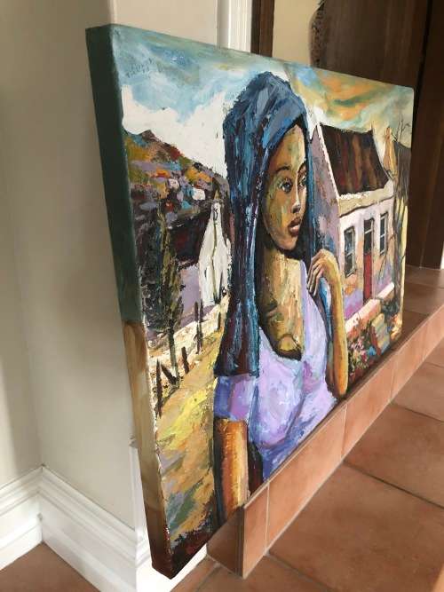 Fabulous Itai Vangani original acrylic and oil painting (92 x 62 x 4cm). Investment art.