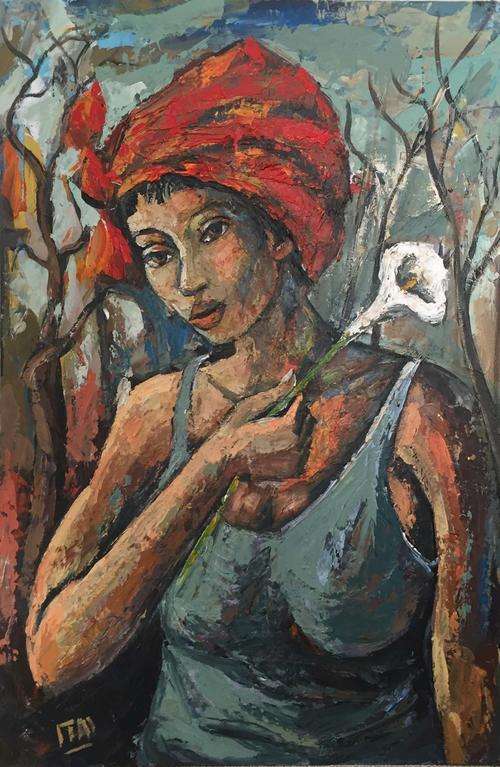Spectacular Itai Vangani original oil painting (90 x60 cm). Very low start. Investment art.