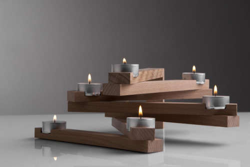 Wood Tea Candle Holder