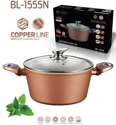 Blaumann Copper Line Casserole Pot 20cm