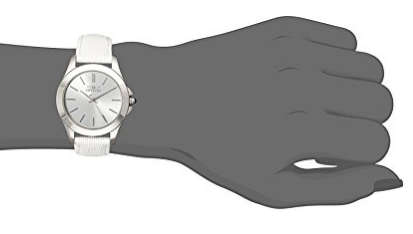 Invicta Women's  "Angel" Stainless Steel and White Leather Watch