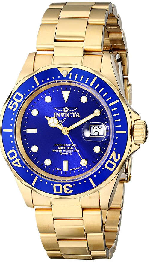 Invicta Men's  Pro Diver Gold-Tone Stainless Steel Watch with Link Bracelet