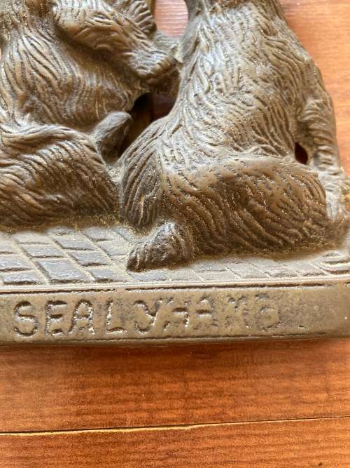 Vintage Brass Door Knocker Sealyham Terrier Dog