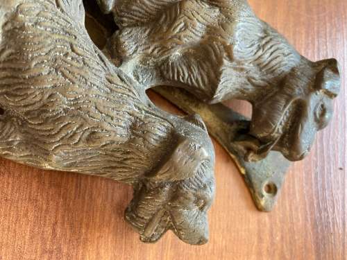 Vintage Brass Door Knocker Sealyham Terrier Dog