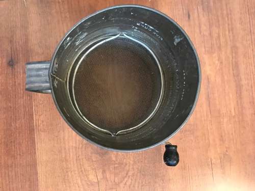 Vintage Farmhouse Bromwell's Measuring Flour Sifter with Brown Handle