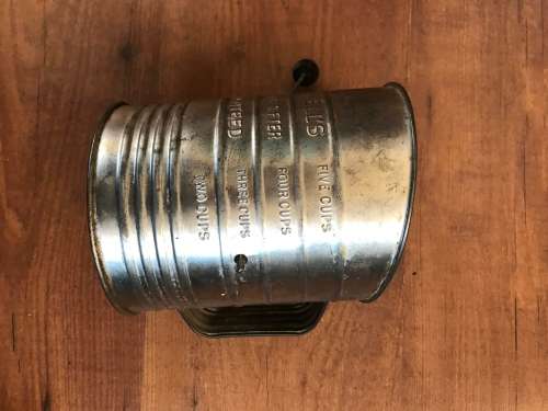 Vintage Farmhouse Bromwell's Measuring Flour Sifter with Brown Handle