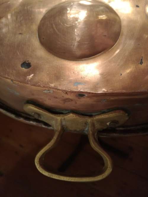 Antique/Vintage Copper Egg Poacher Pan - Brass Handles. Super decorative item for the kitchen!