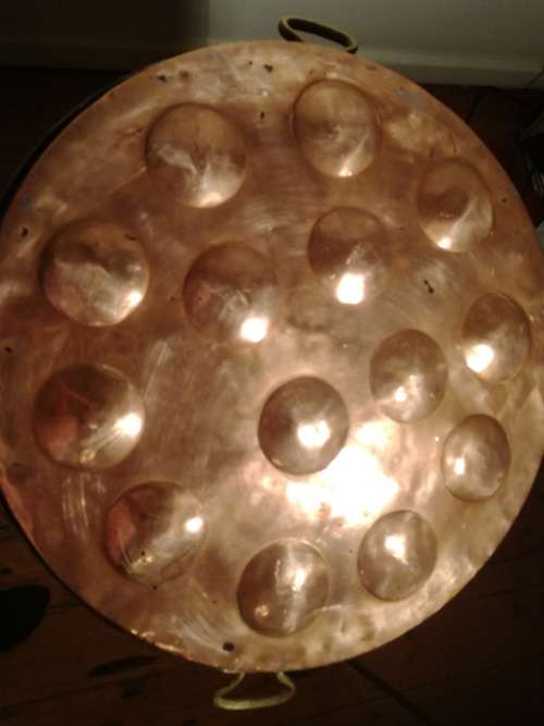 Antique/Vintage Copper Egg Poacher Pan - Brass Handles. Super decorative item for the kitchen!