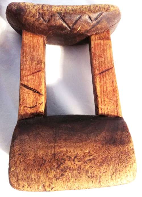 Collection of 3 Miniature African Head rests. Beautiful decorative item